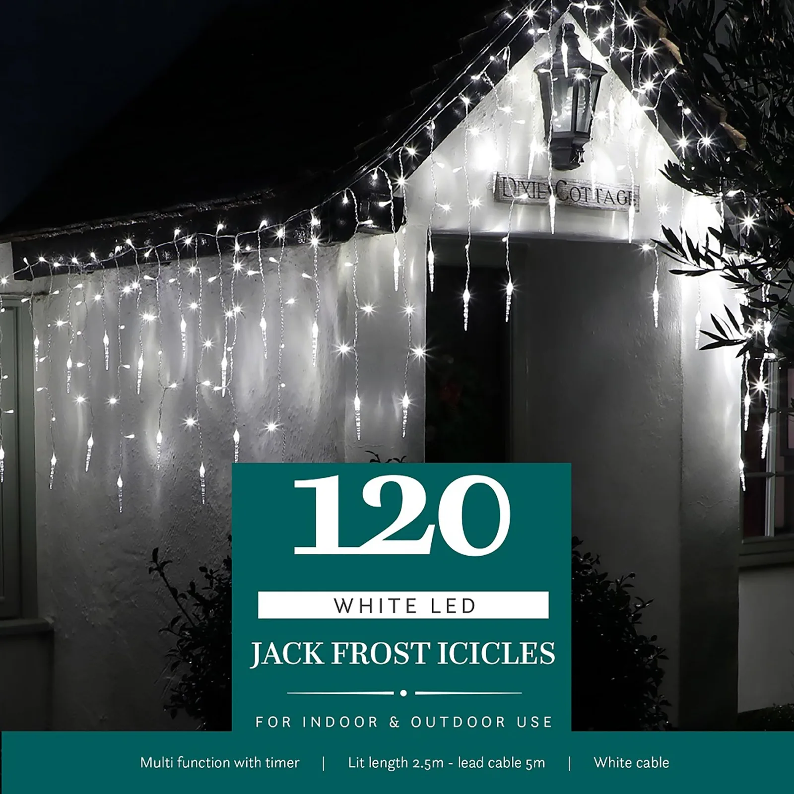 Noma Noma Christmas White Multifunction Jack Frost Icicles With Clear Cable 120, 360, 720 — view 2 of 4