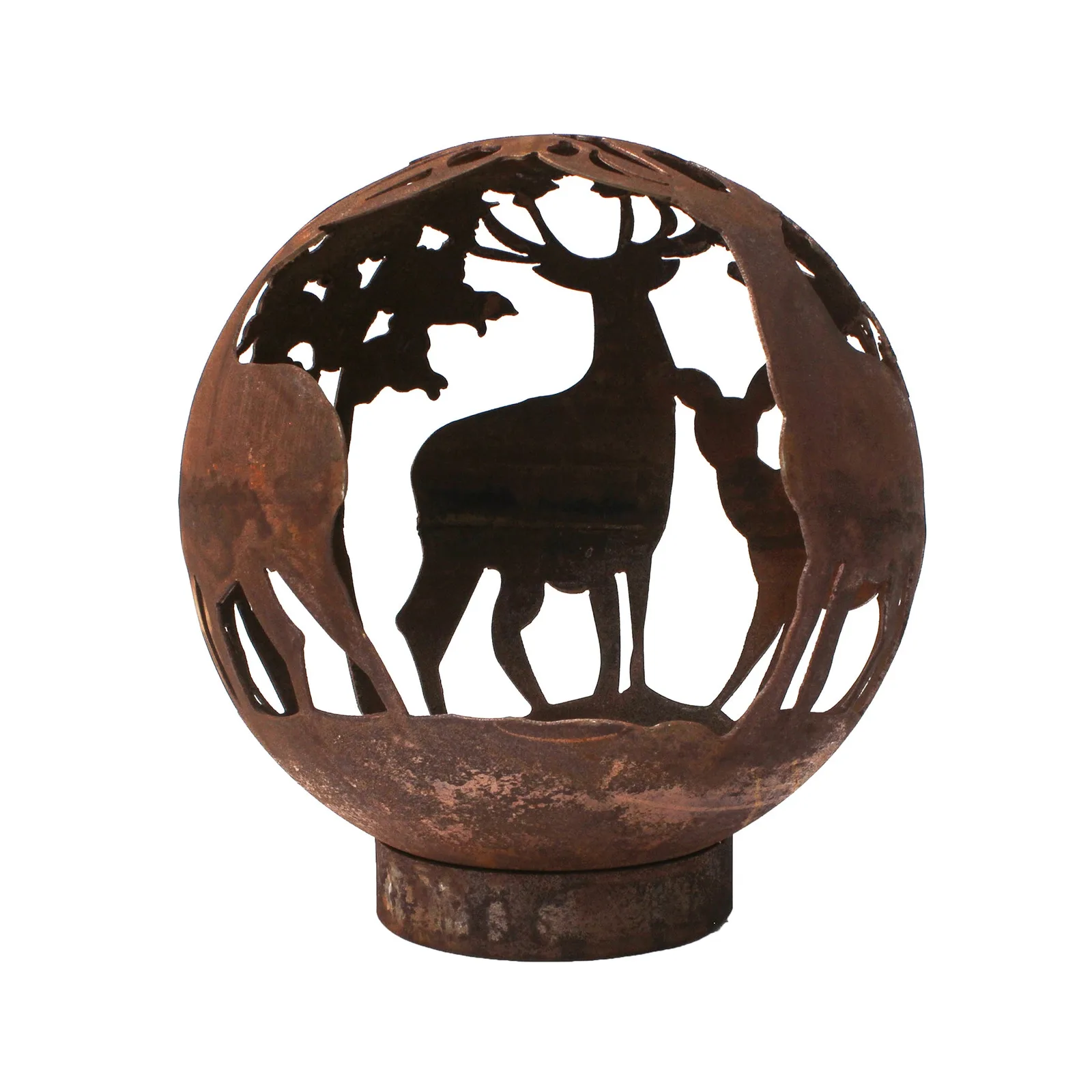 Robert Charles Garden Fire Ball 50cm Stag Design with Rust Finish — view 2 of 5