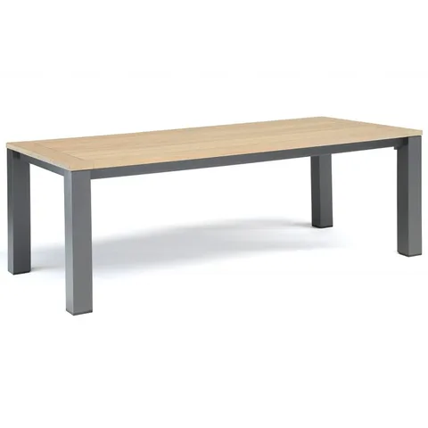 Kettler Kettler Elba Signature Teak Top Aluminium Rectangular Dining Table 2.2m x 1m Grey