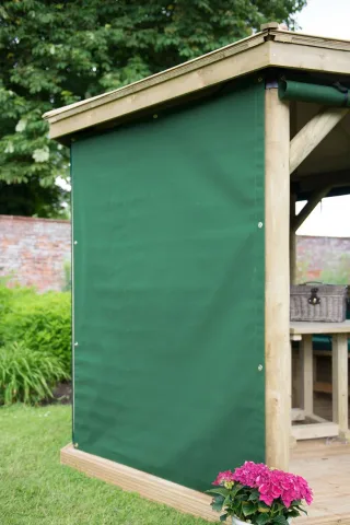 3m Premium Hexagonal Wooden Garden Gazebo Curtains – Green
