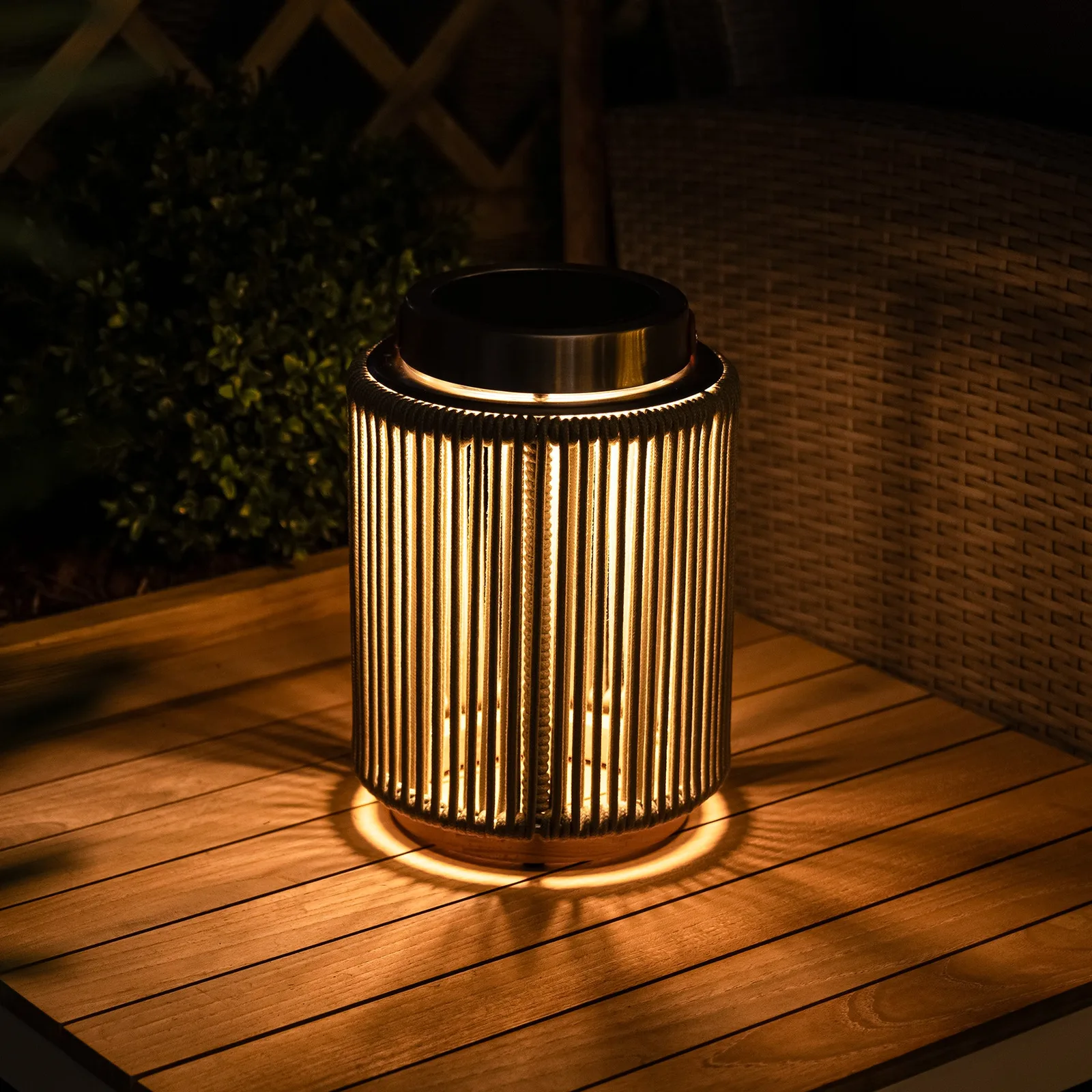 Bracken Outdoors Bracken Outdoors Aurora Straight Light Grey Solar Lantern - Small — view 2 of 11