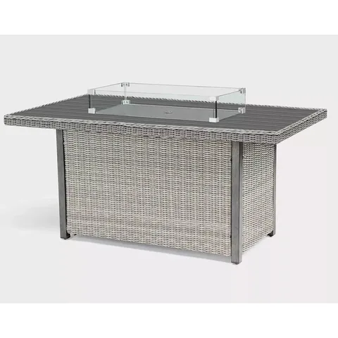 Kettler Kettler Palma Mini Fire Pit Table With Aluminium Slat Top Whitewash