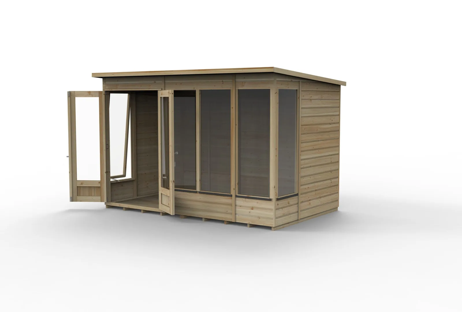Beckwood Pent Summerhouse 10×6 – Double Door – 5 Windows – 1 Opening — view 3 of 18