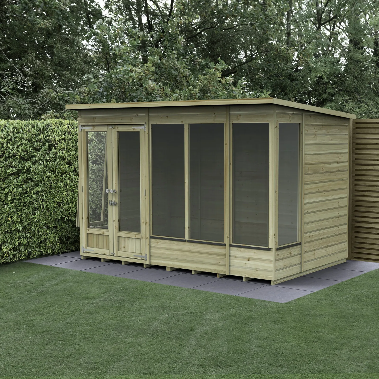 Beckwood Pent Summerhouse 10×6 – Double Door – 5 Windows – 1 Opening — view 2 of 18
