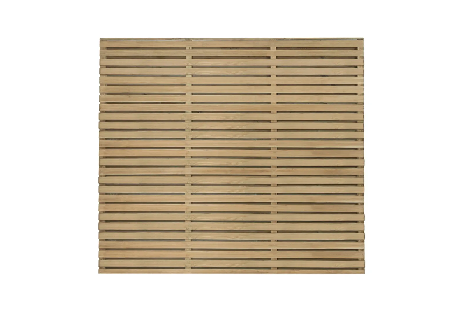1.8m x 1.5m Pressure Treated Contemporary Double Slatted Fence Panel — view 2 of 4