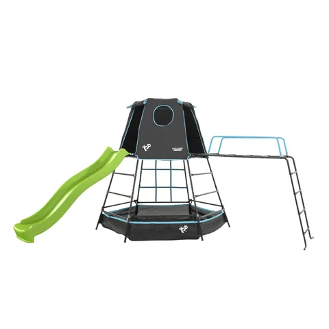 TP Toys TP Explorer Metal Climbing Frame Set with Ripple Slide and Jungle Run Black Edition