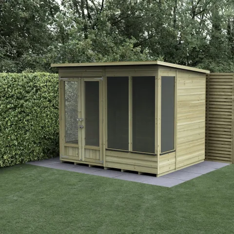Beckwood Pent Summerhouse 8×6 – Double Door – 4 Windows