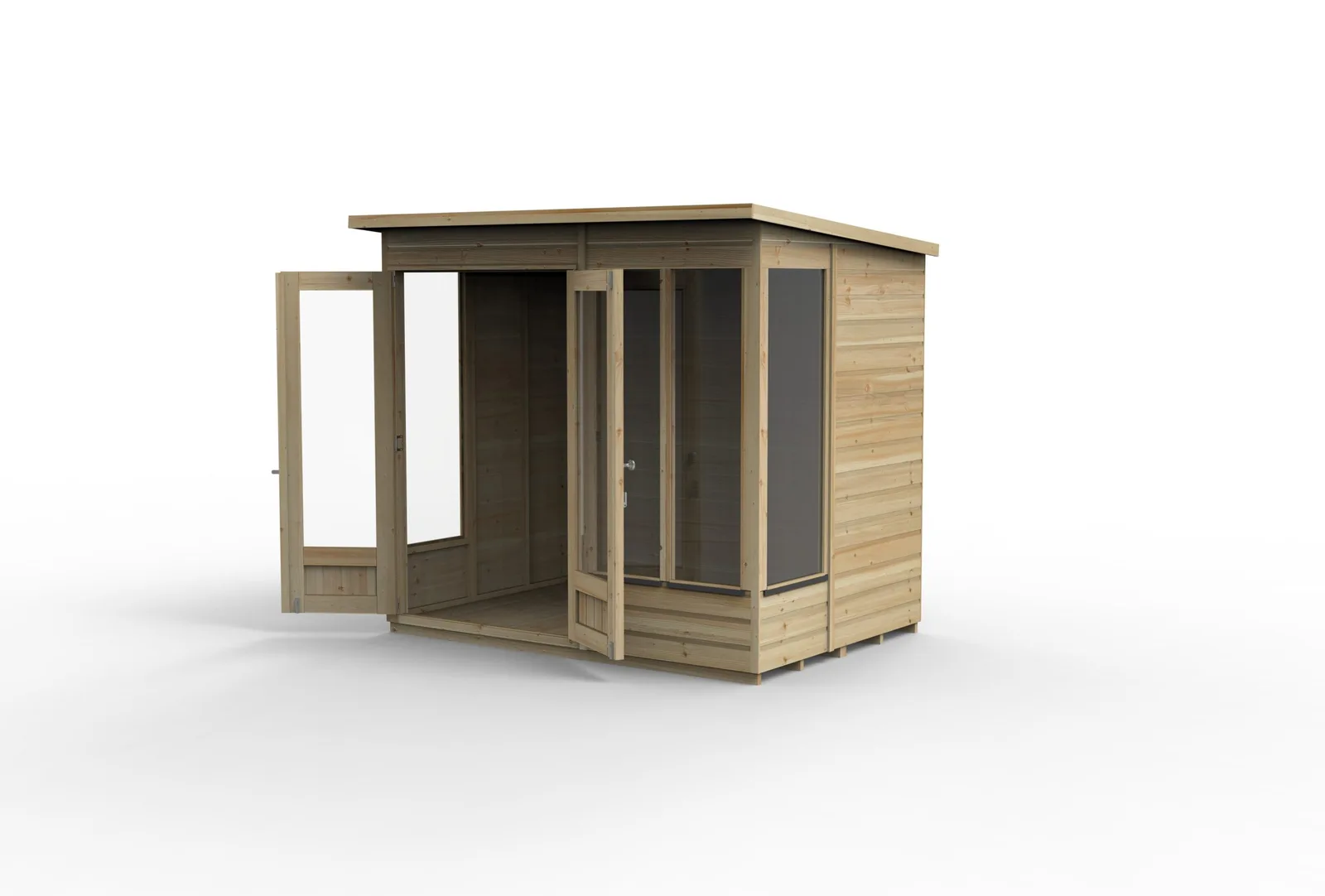 Beckwood Pent Summerhouse 7×5 – Double Door – 4 Windows — view 2 of 14