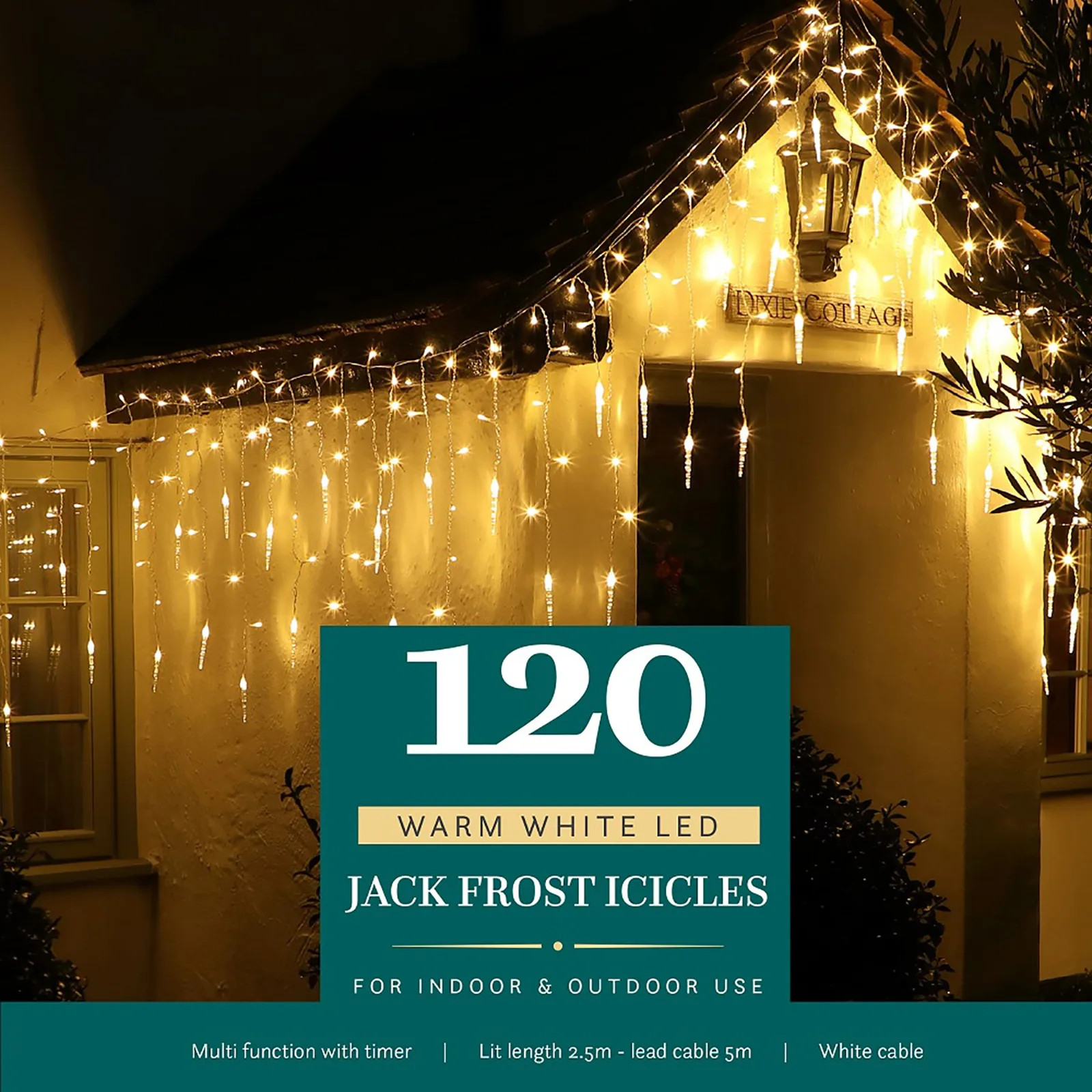 Noma Noma Christmas Warm White Multifunction Jack Frost Icicles With Clear Cable 120, 360, 720 — view 2 of 4