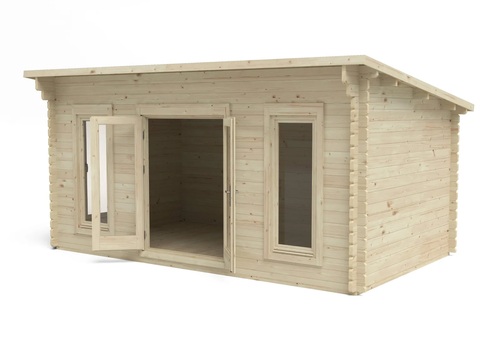 Elmley 5.0m x 3.0m Log Cabin Double Glazed 24kg Polyester Felt, No Underlay — view 2 of 7