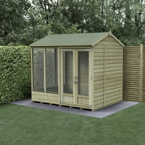Beckwood Reverse Apex Summerhouse 8×6 – Double Door – 5 Windows