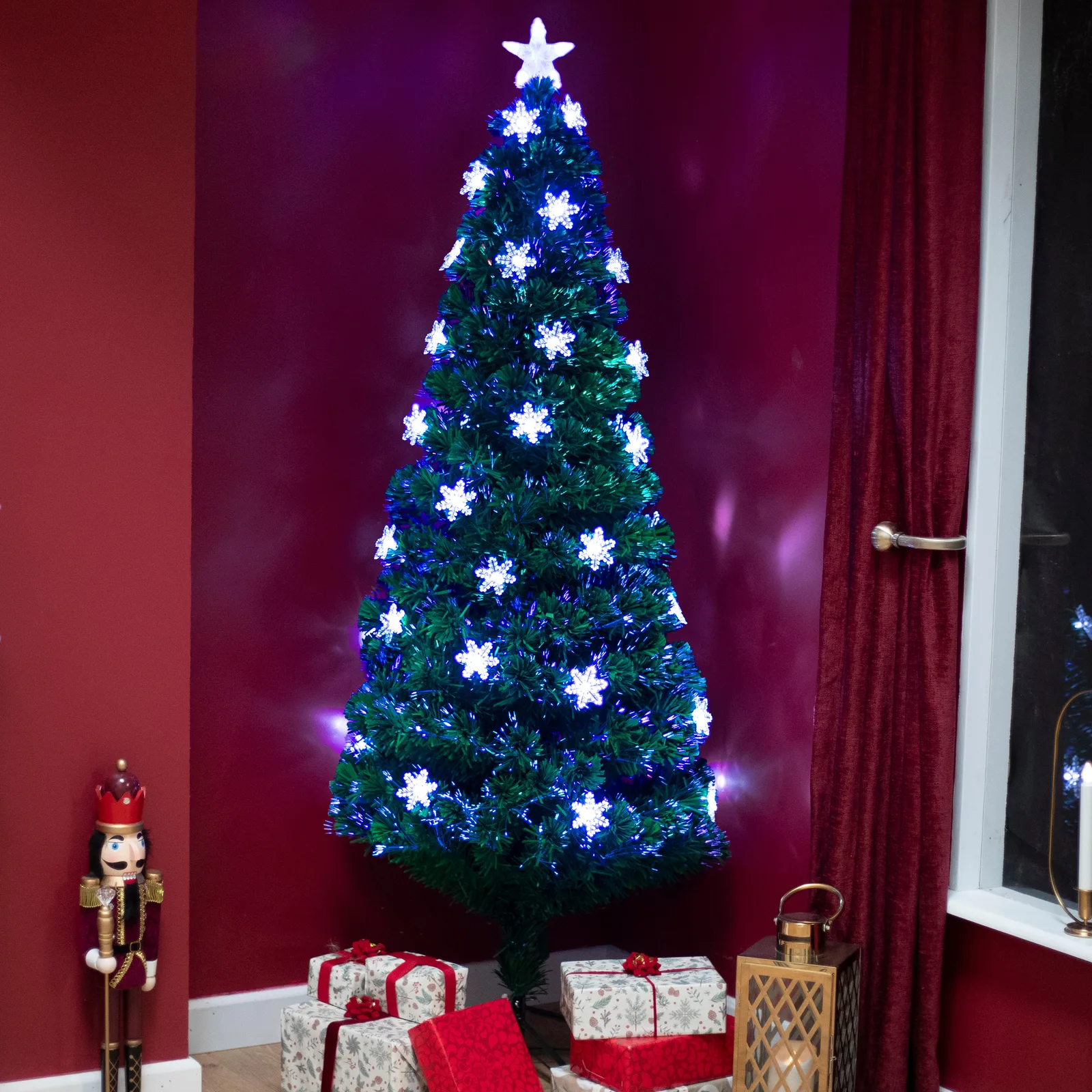The Christmas Centre Snowflake Fibre Optic Christmas Tree with White LED Lights 2-6ft — view 2 of 14