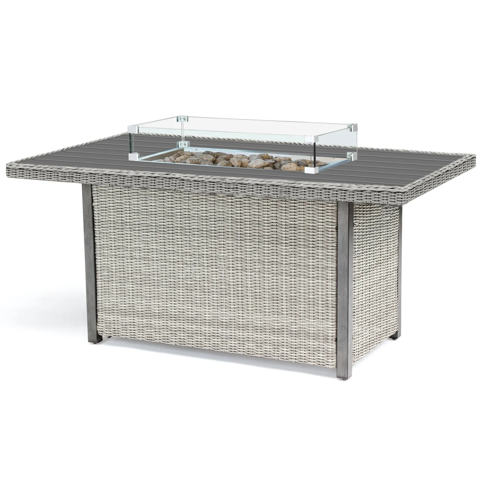 Kettler Kettler Palma White Wash Fire Pit Table With Aluminium Slat Top — view 2 of 2