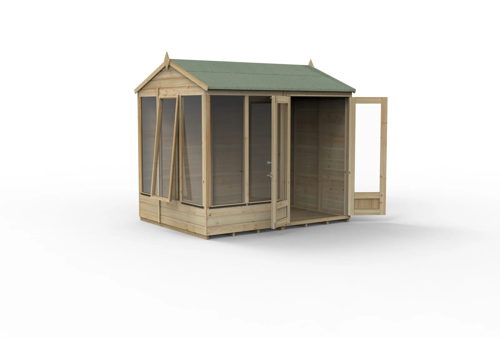 Beckwood Reverse Apex Summerhouse 8×6 – Double Door – 5 Windows – 1 Opening — view 3 of 18