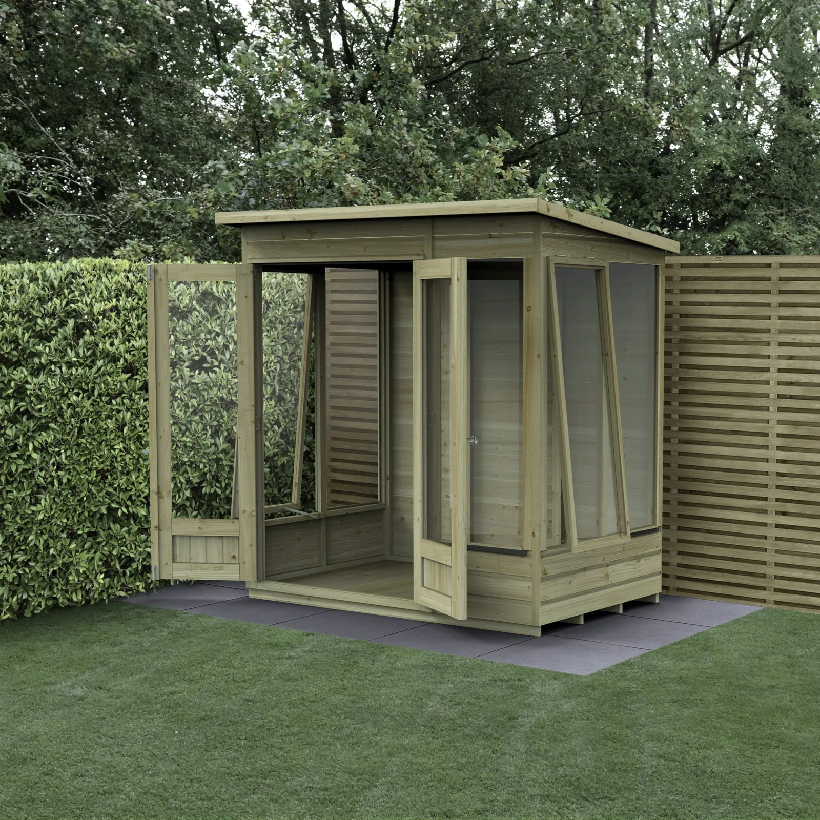 Beckwood Pent Summerhouse 6×4 – Double Door – 5 Windows – 2 Opening
