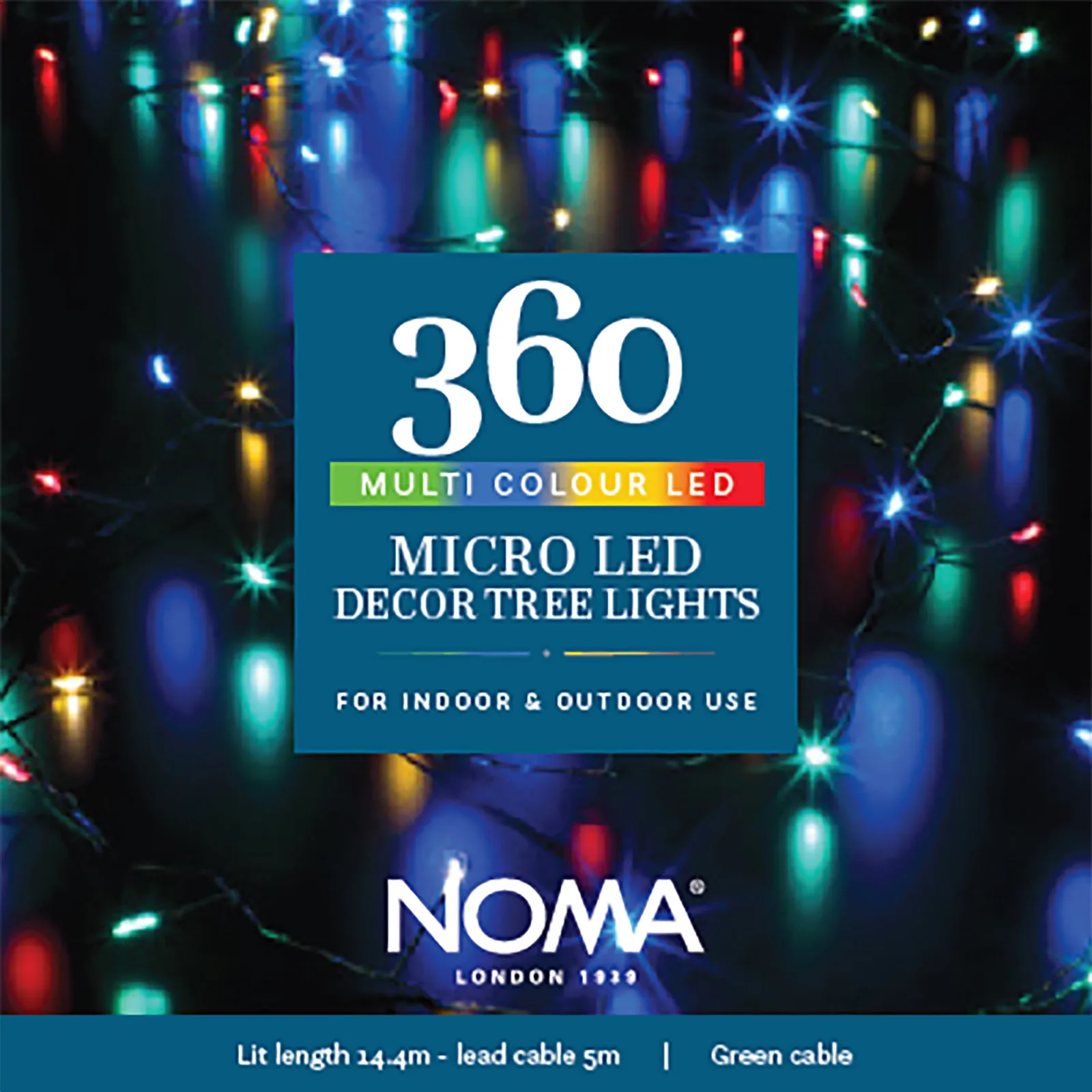 Noma Noma Multicoloured Micro Decor Christmas Tree Lights With Green Wire - 360, 480, 720
