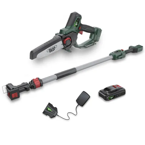 Webb Webb Eco WEV20EXTPSB2 20V Cordless Mini Pruning Saw with Extension Pole (with 2Ah Battery & Charger)
