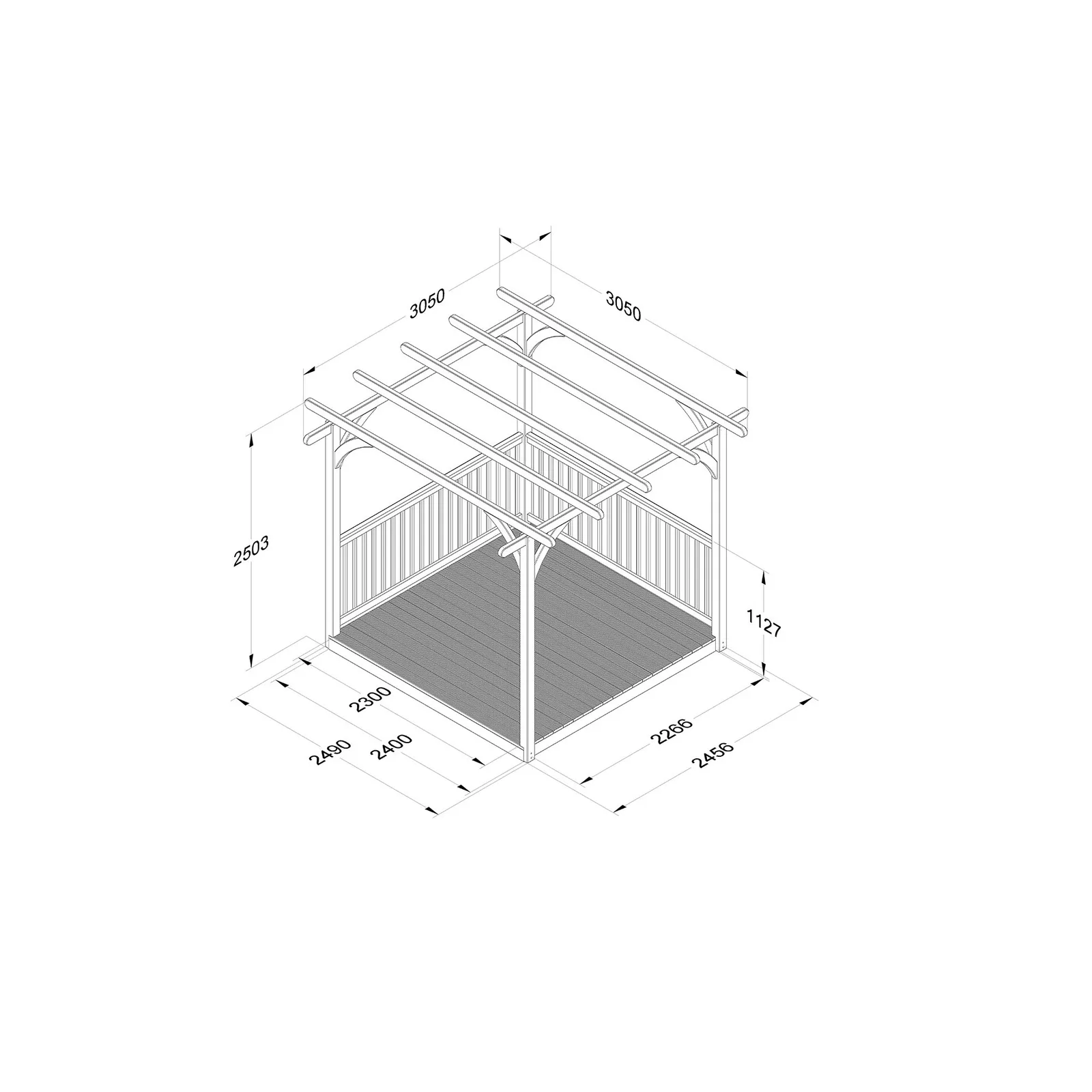 Ultima Pergola and Decking Kit – 2.4 x 2.4m — view 2 of 6