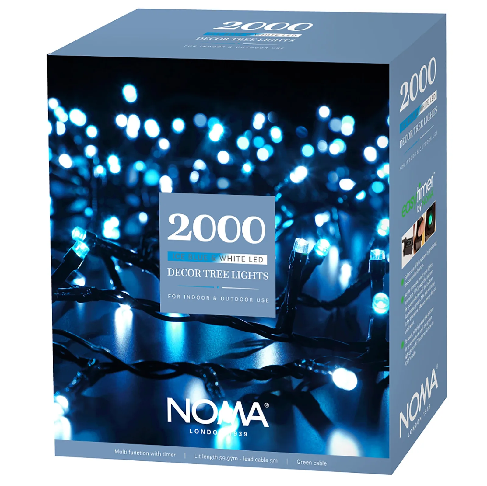 Noma Noma Ice Blue Outdoor Decor Christmas Tree LED Lights With Green Cable 480, 720, 960, 2000 — view 2 of 2