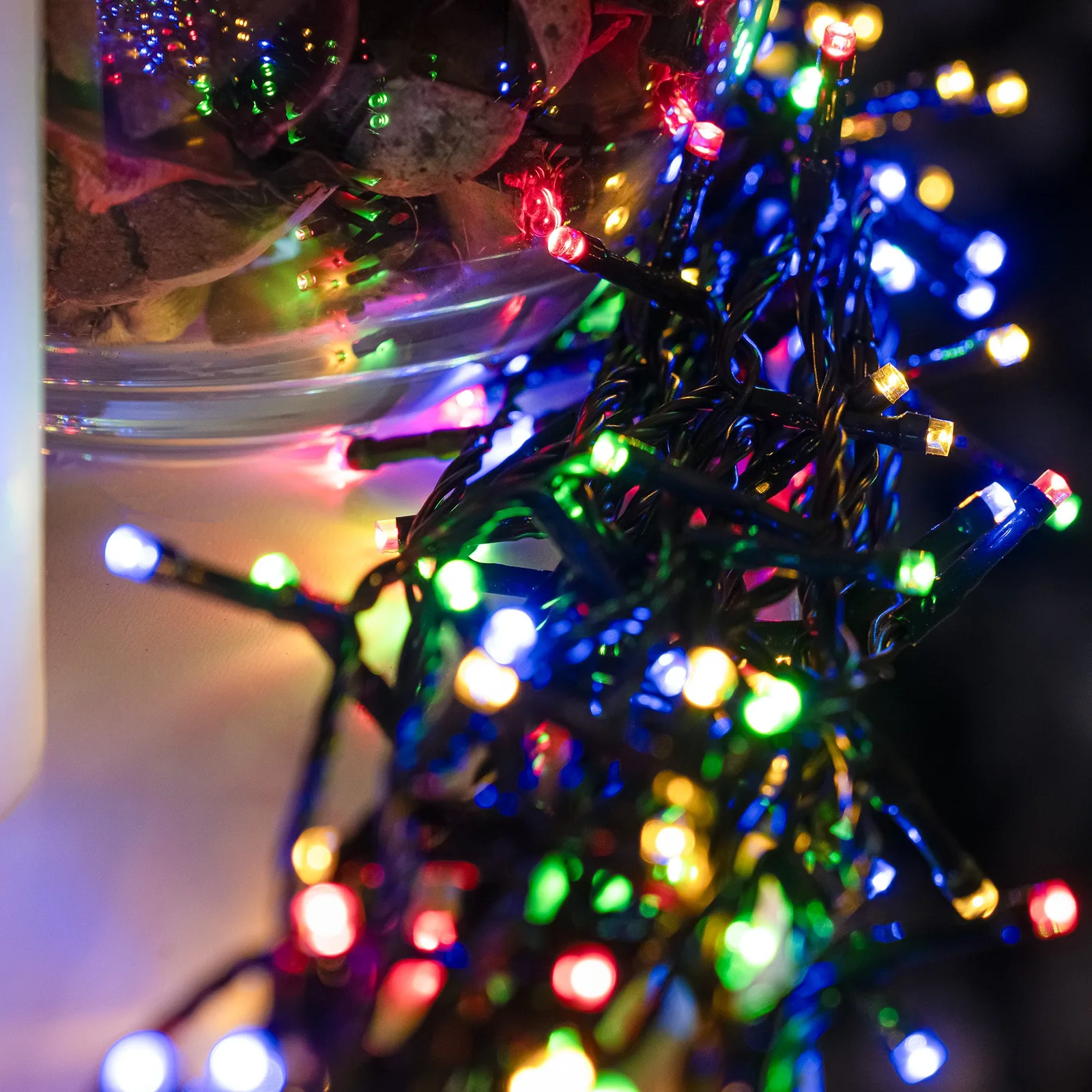 The Christmas Centre Multi-Coloured LED Multi-Function Christmas String Lights with Green Cable 240,360,480,720,960 Bulbs — view 2 of 6
