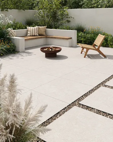 Dune Stone Light Grey Porcelain Paving Slabs