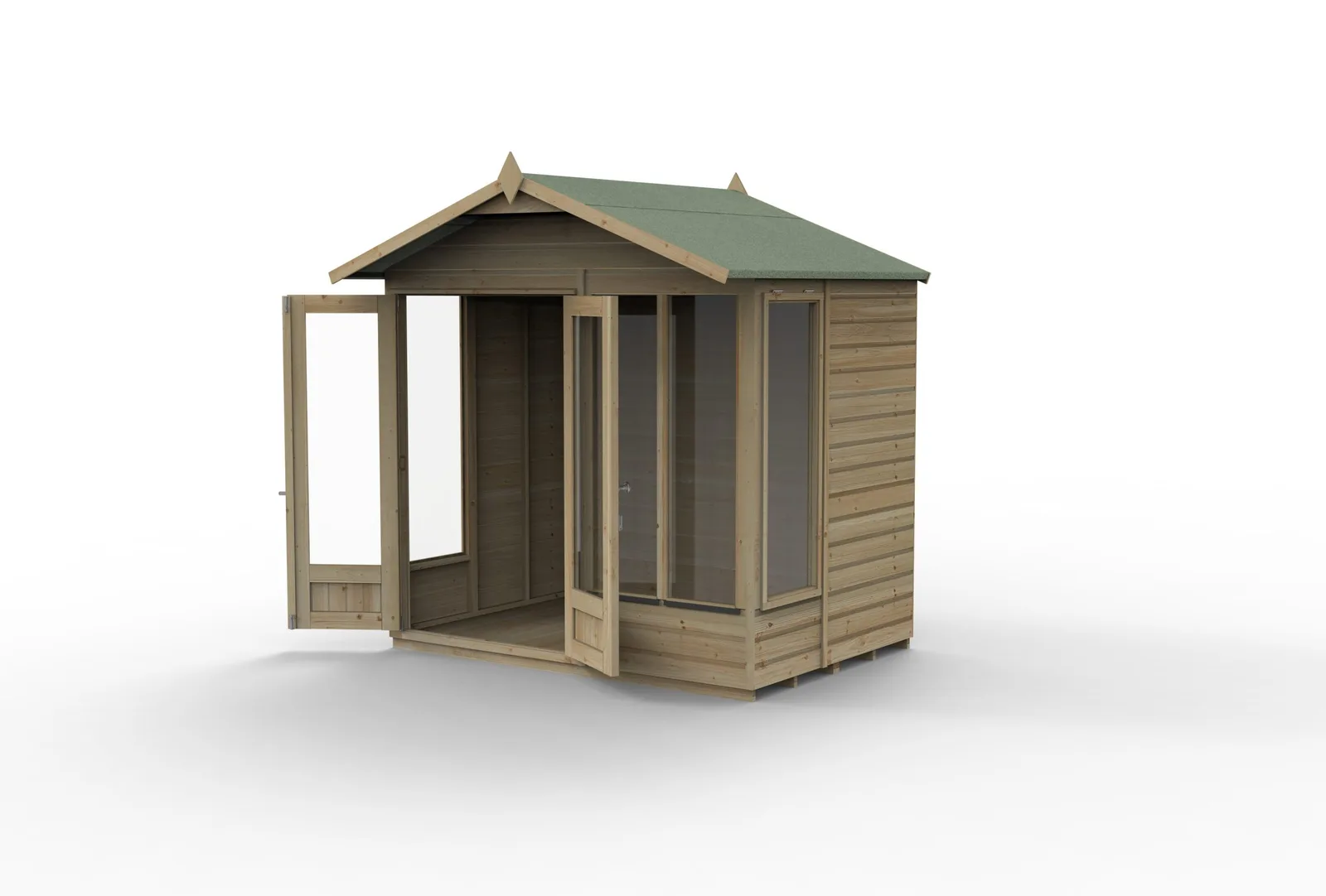 Beckwood Apex Summerhouse 7×5 – Double Door – 4 Windows – 1 Side Opening — view 3 of 18