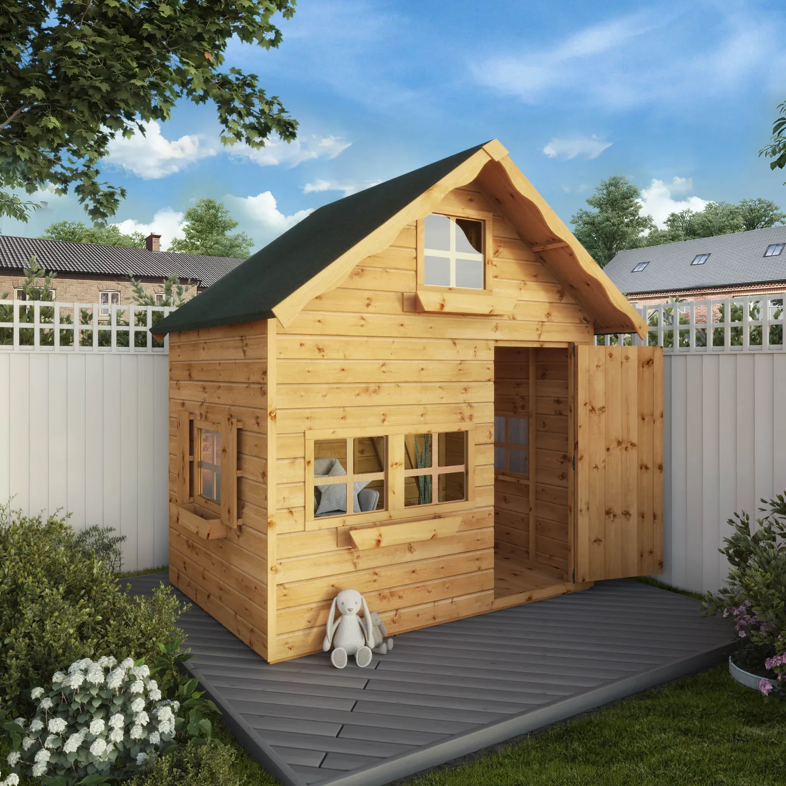 Mercia Garden Products 7 x 5 Double Storey Swiss Cottage Playhouse — view 2 of 11