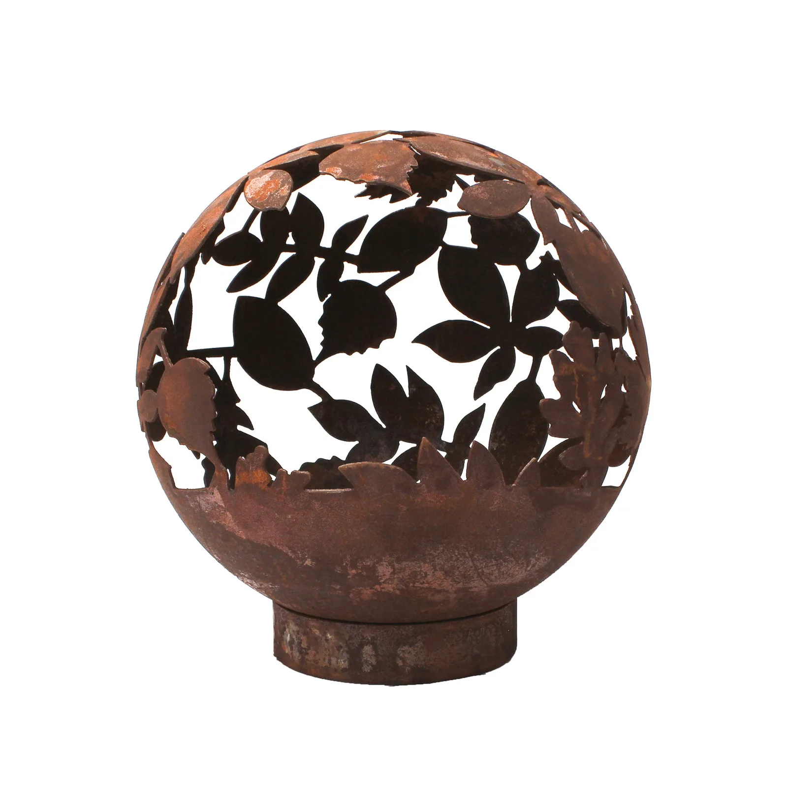 Robert Charles Garden Fire Ball 50cm Leaf Design with Rust Finish — view 2 of 5