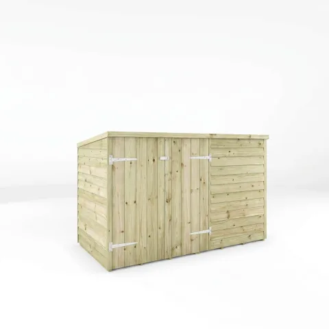 Mercia Garden Products Value Overlap Double Door Pent Bike Shed