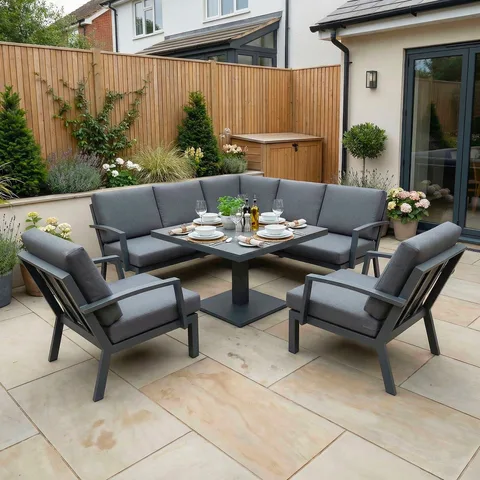 Bracken Outdoors Bracken Outdoors Miami Dark Aluminium Compact Corner Set with Adjustable Table and Armchairs