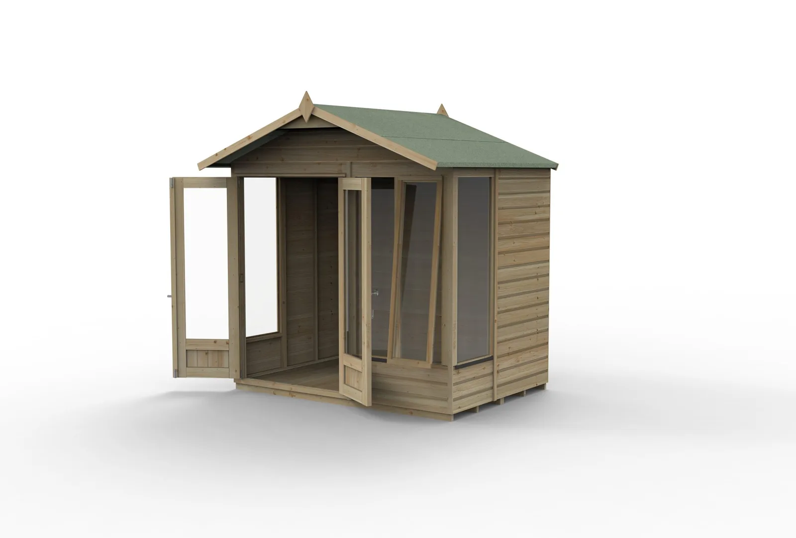 Beckwood Apex Summerhouse 7×5 – Double Door – 4 Windows – 1 Front Opening — view 3 of 18