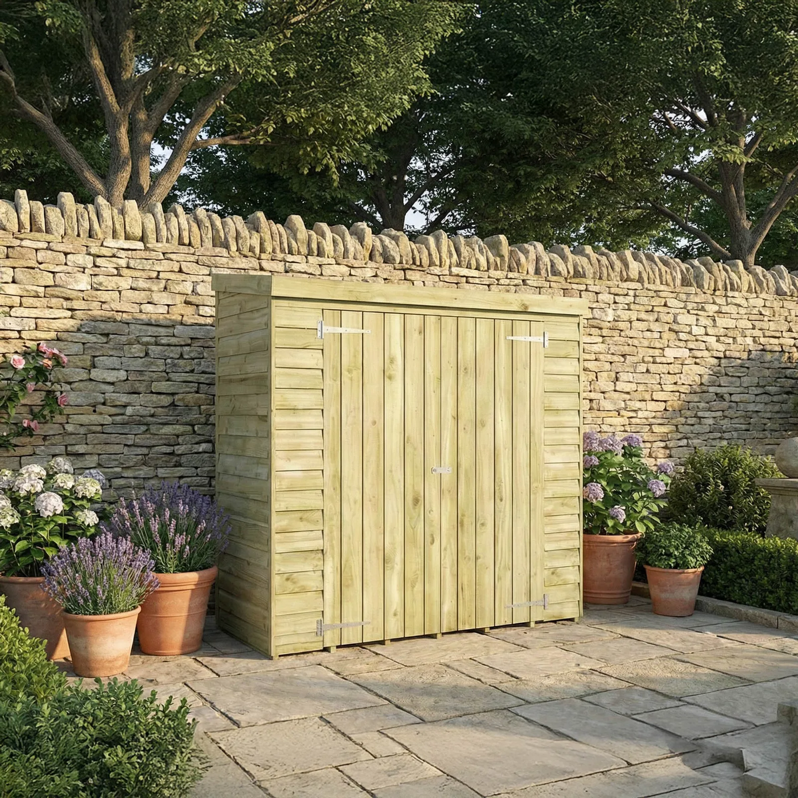 Mercia Garden Products 6 x 2'6 Value Overlap Double Door Pent Storage Shed — view 2 of 9