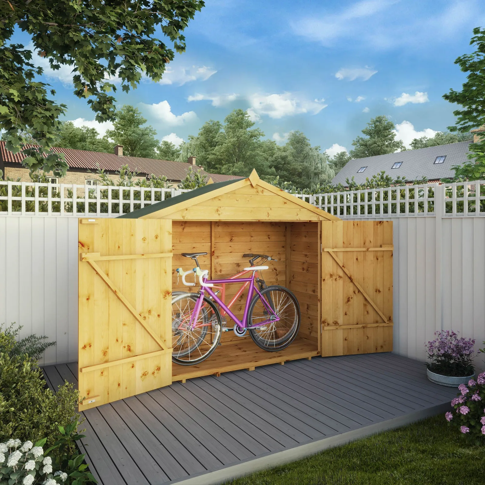 Mercia Garden Products 3 x 7 Tongue & Groove Apex Bike Store — view 2 of 11