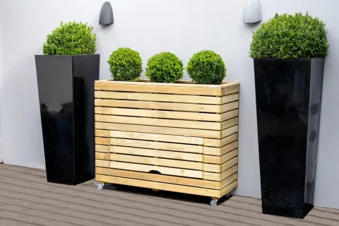 Tall Linear Planter with Wheels