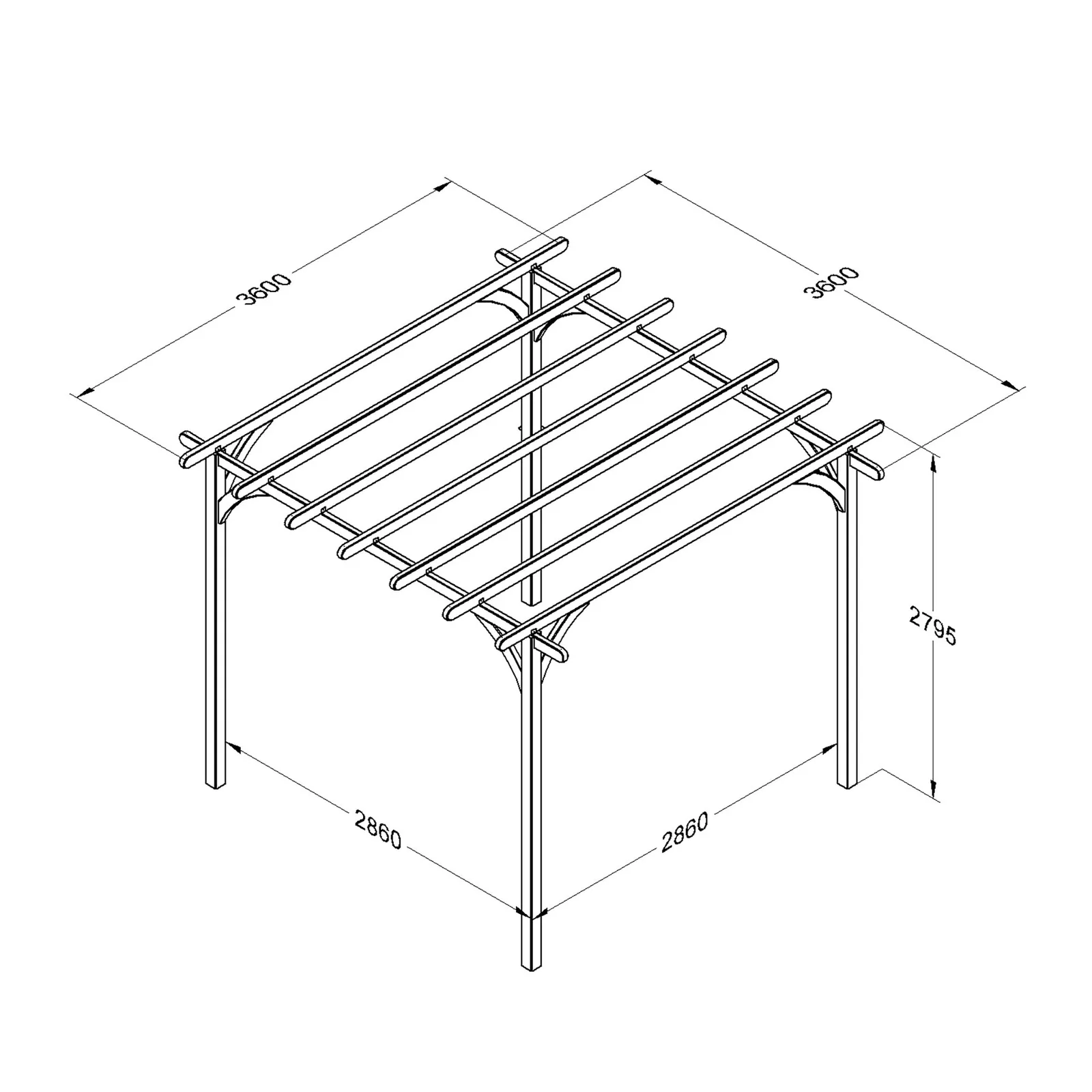 Ultima Pergola – 3.6 x 3.6m — view 3 of 4