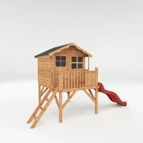 Mercia Garden Products Poppy Tower Wooden Playhouse with Slide