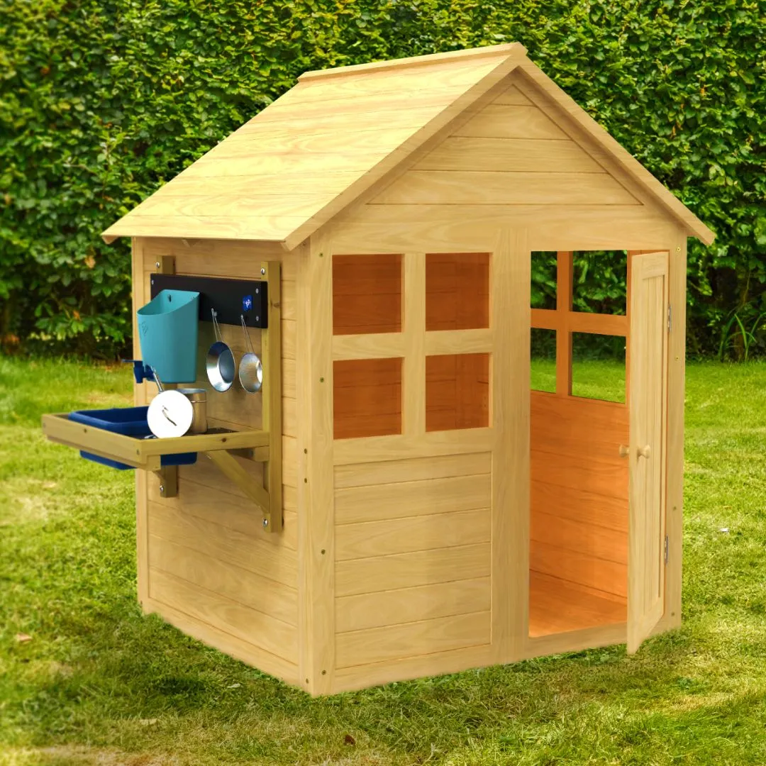 TP Toys Buttercup Cottage Wooden Playhouse with Floor and Mud Kitchen - FSC® certified — view 2 of 3