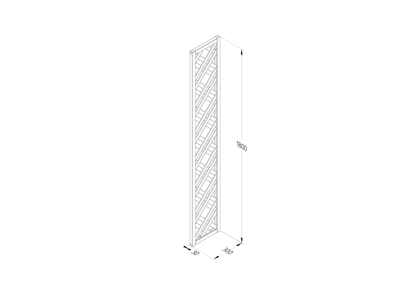 0.3m Grey Painted Lattice — view 3 of 6