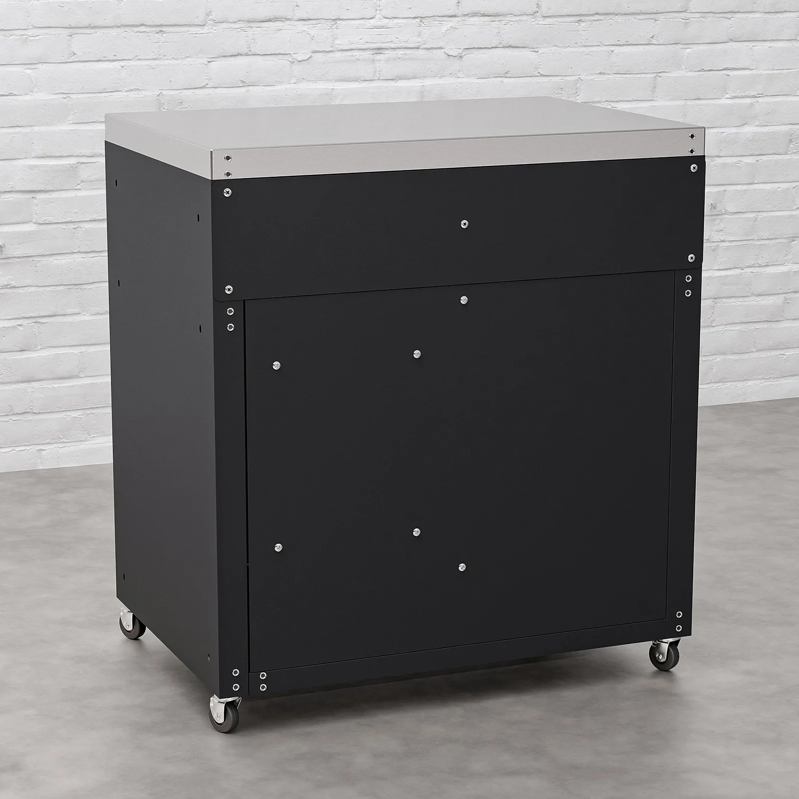 Draco Grills Draco Grills Titan Outdoor Kitchen Black Double Door Cabinet with Stainless Steel Top — view 2 of 4