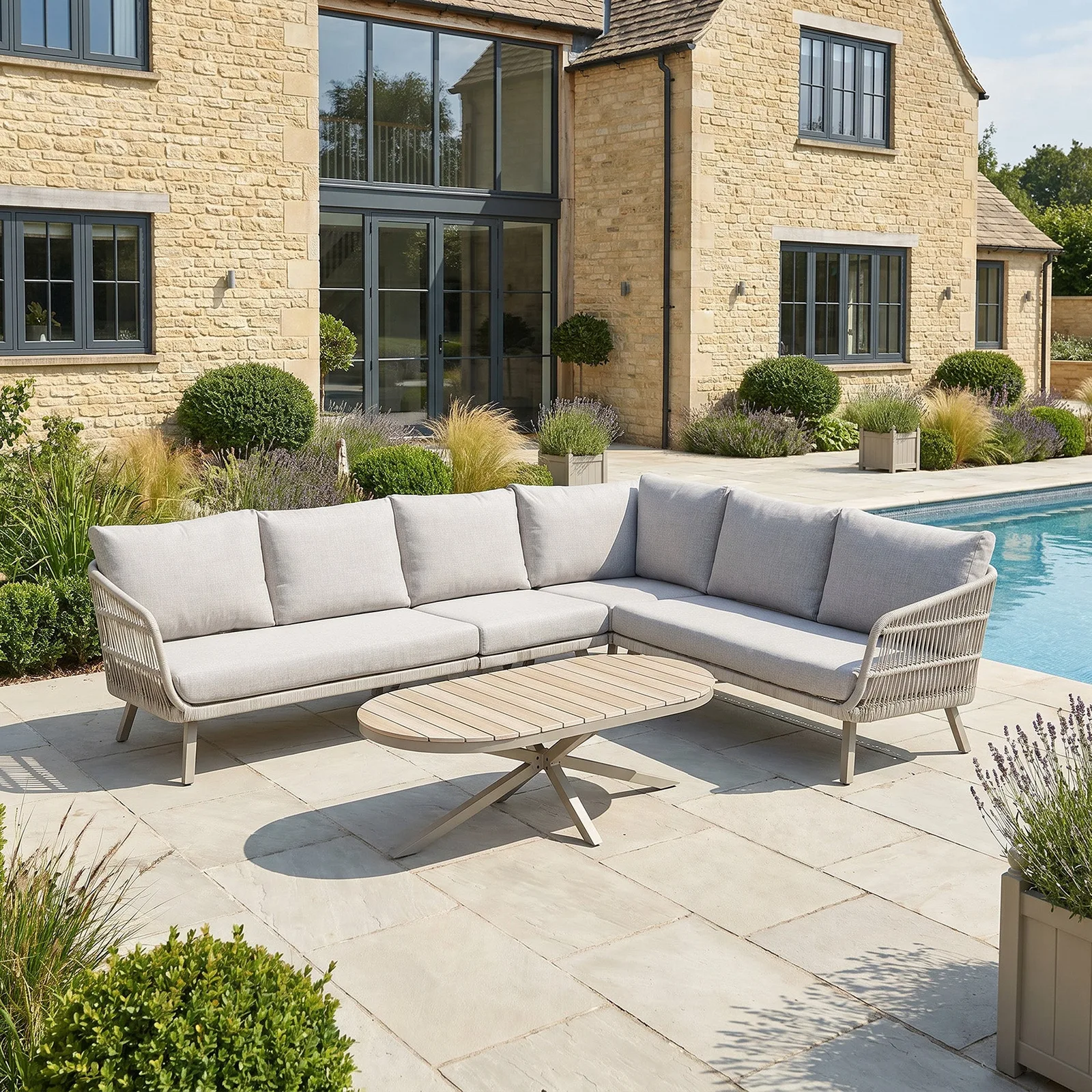 Bracken Outdoors Bracken Outdoors Cadiz Weave Corner Sofa Rattan Garden Furniture Set with Coffee Table — view 2 of 7