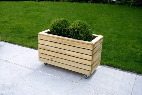 Linear Planter – Double with Wheels