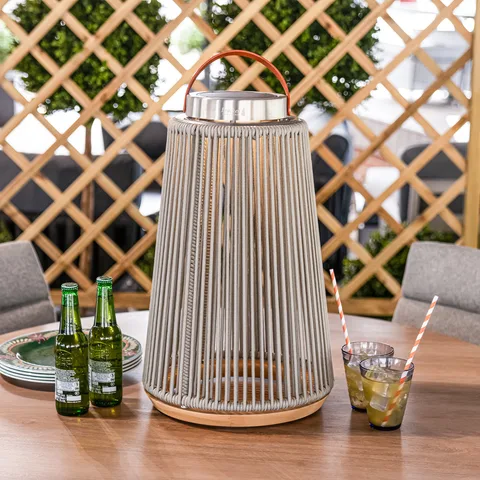 Bracken Outdoors Bracken Outdoors Aurora Curved Light Grey Solar Garden Lantern - Large