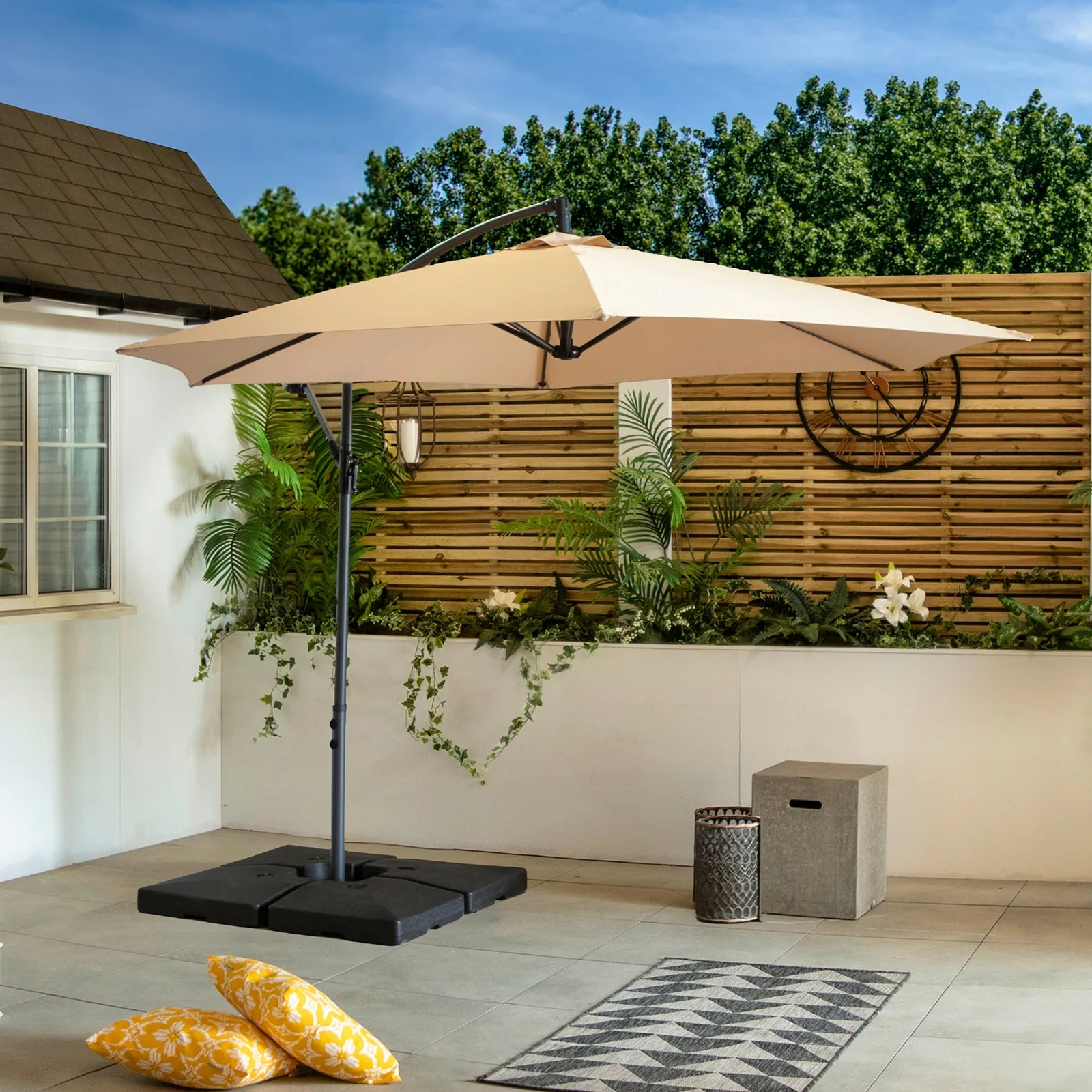 Bracken Outdoors Bracken Outdoors Siena Sand 3m Round Banana Cantilever Parasol — view 2 of 11