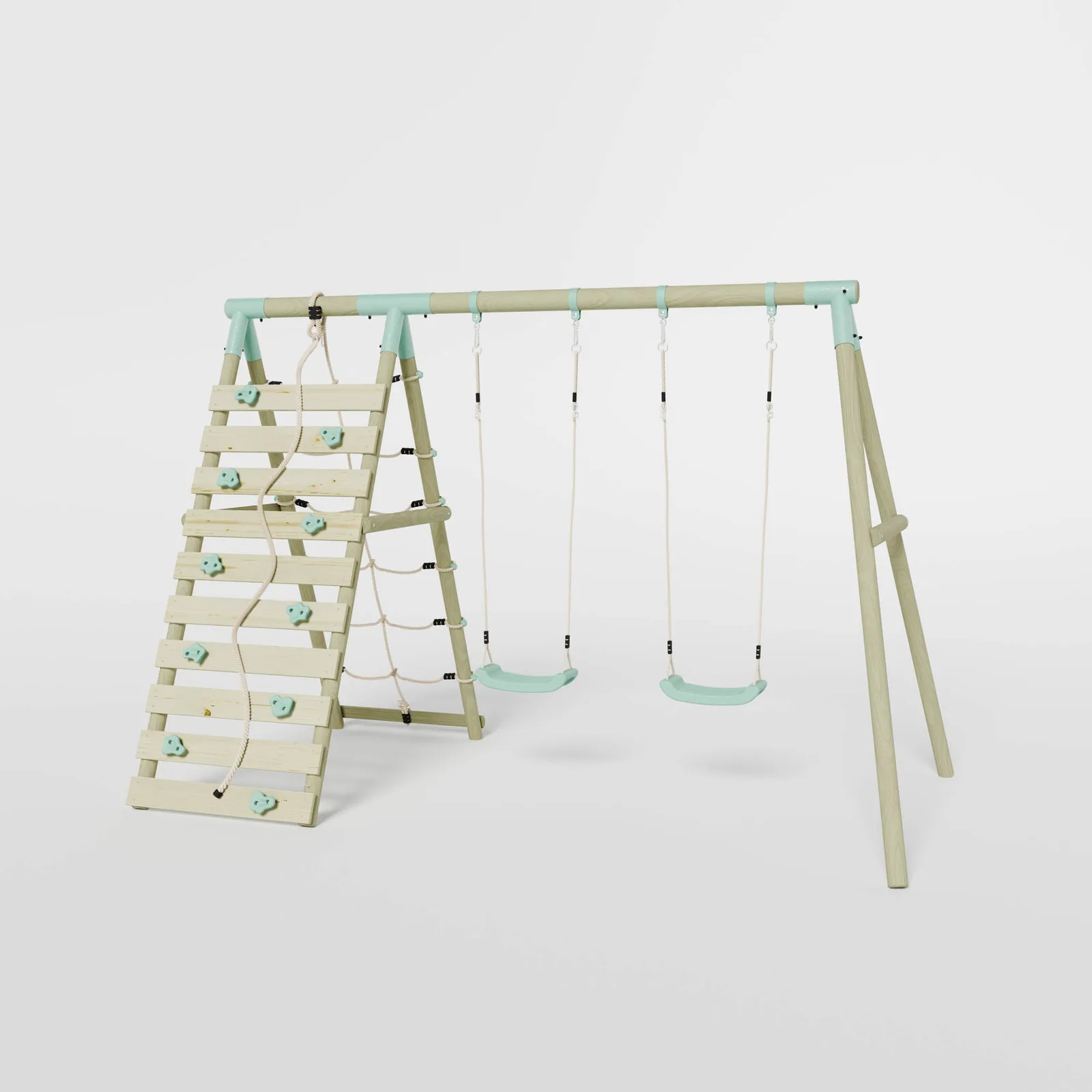 Mercia Garden Products Double Swing with Climbing Wall