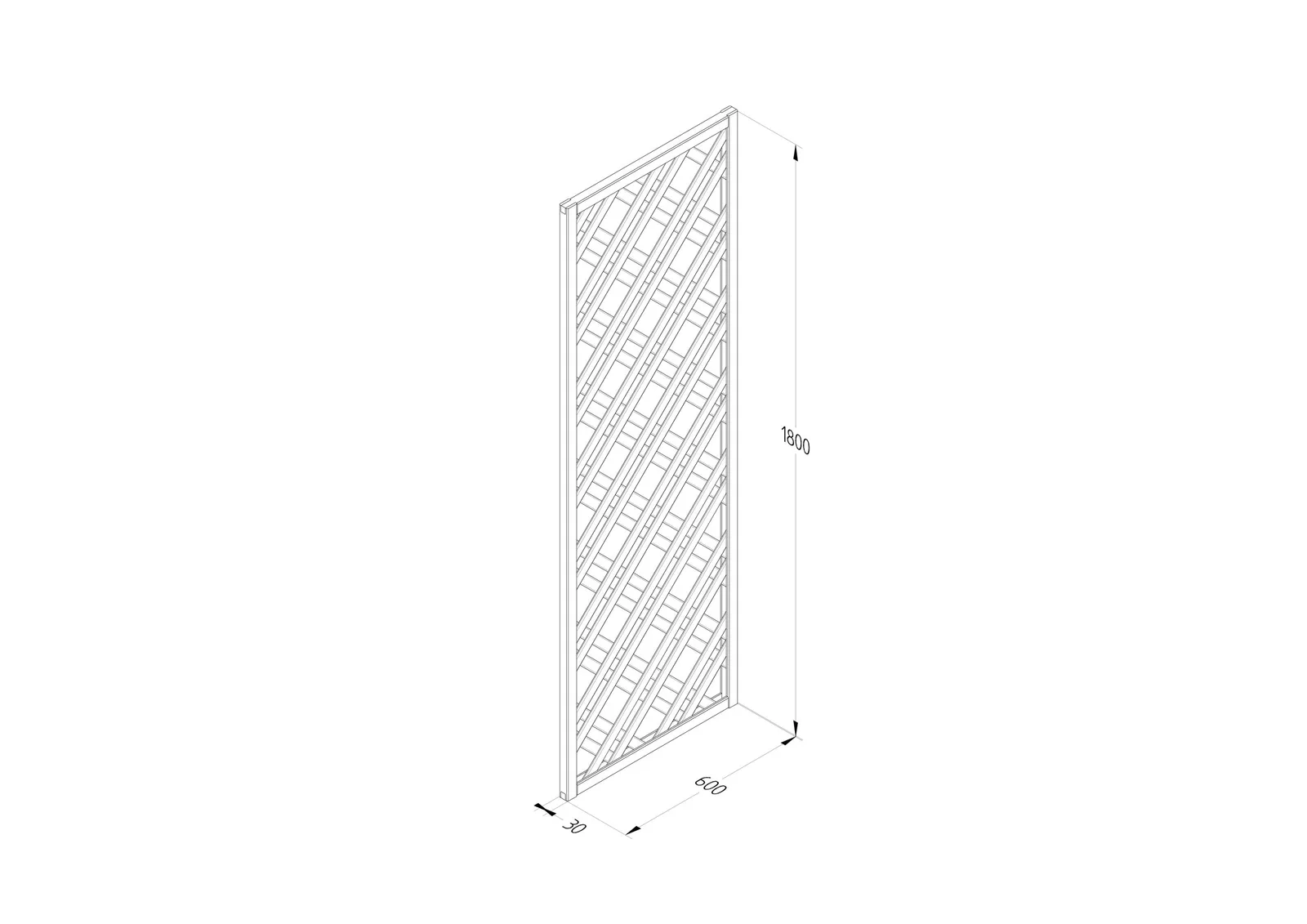 0.6m Grey Painted Lattice — view 3 of 8