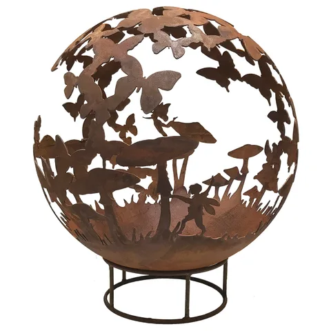 Robert Charles Garden Fire Ball 70cm Fairy Design with Rust Finish — view 2 of 2