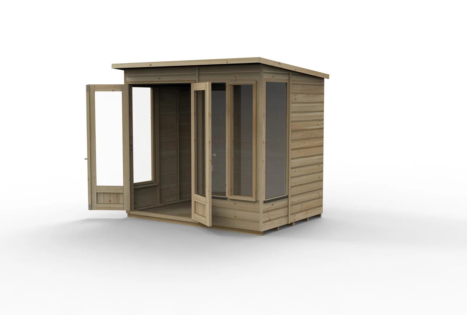 Beckwood Pent Summerhouse 7×5 – Double Door – 4 Windows – 2 Opening — view 3 of 18