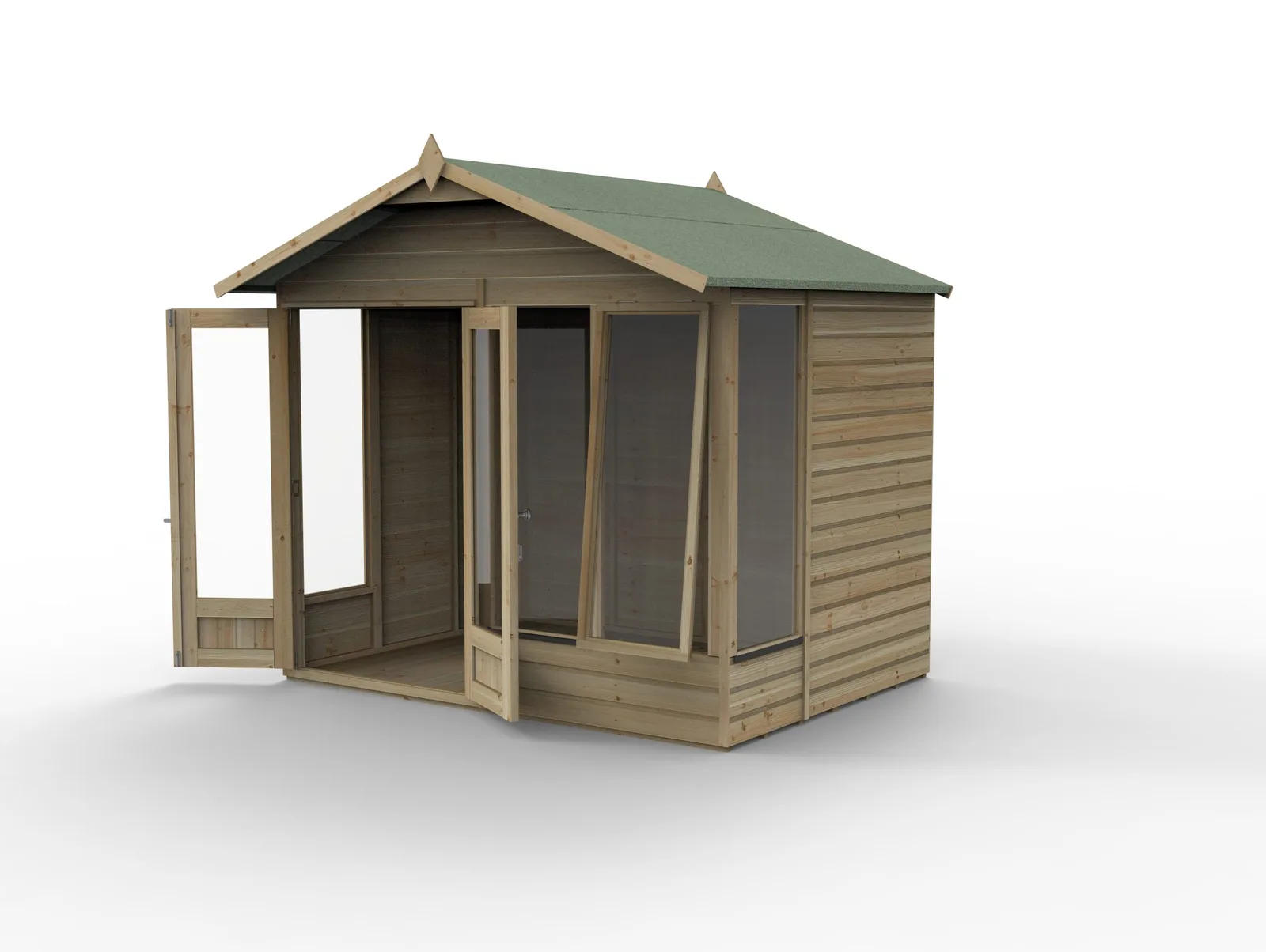 Beckwood Apex Summerhouse 8×6 – Double Door – 4 Windows – 1 Front Opening — view 3 of 18