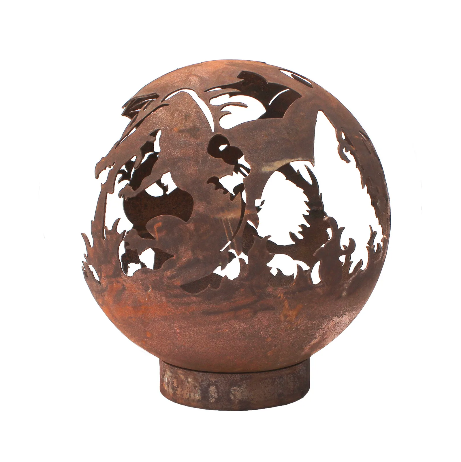 Robert Charles Garden Fire Ball 50cm Dragon Design with Rust Finish — view 2 of 4