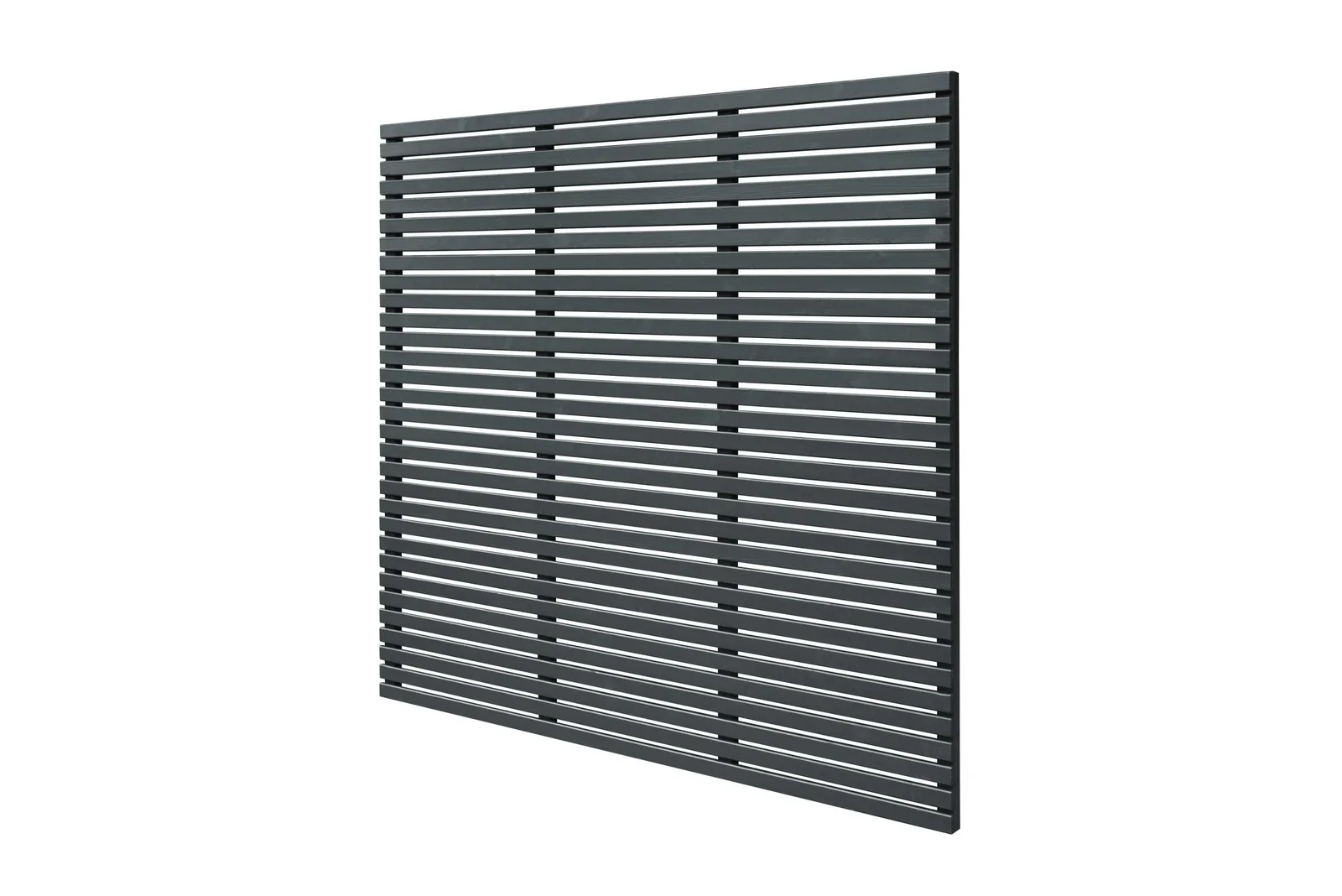 1.8m x 1.8m Grey Painted Contemporary Slatted Fence Panel — view 3 of 4